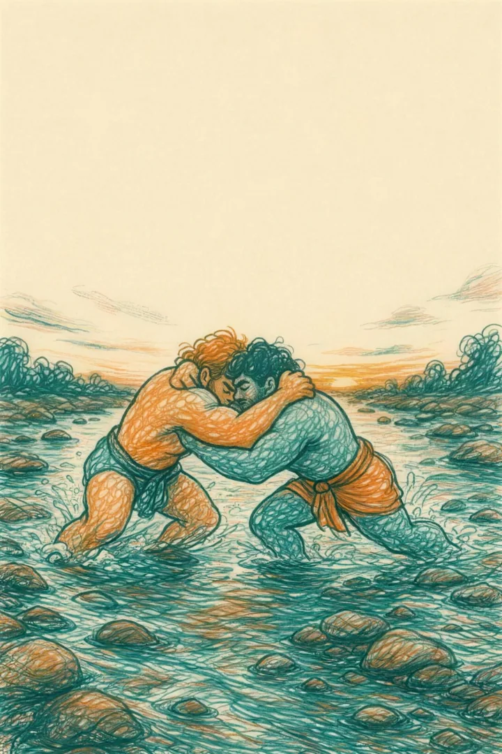 Gate painting for Movement IV, The Wrestling